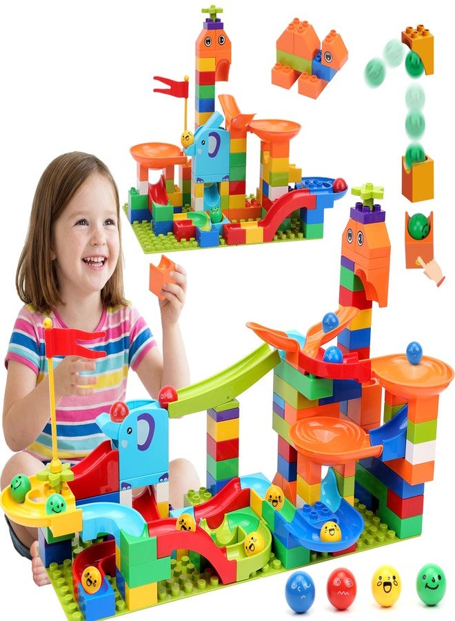 COUOMOXA Marble Run Building Blocks for Kids: STEM Educational Toys for 3 4 5 6 7 8 Years Old Kids - Catapult Track Set Compatible Classic Blocks Age 3-5 4-8 - Birthday Gifts Boys Girls - Image 1